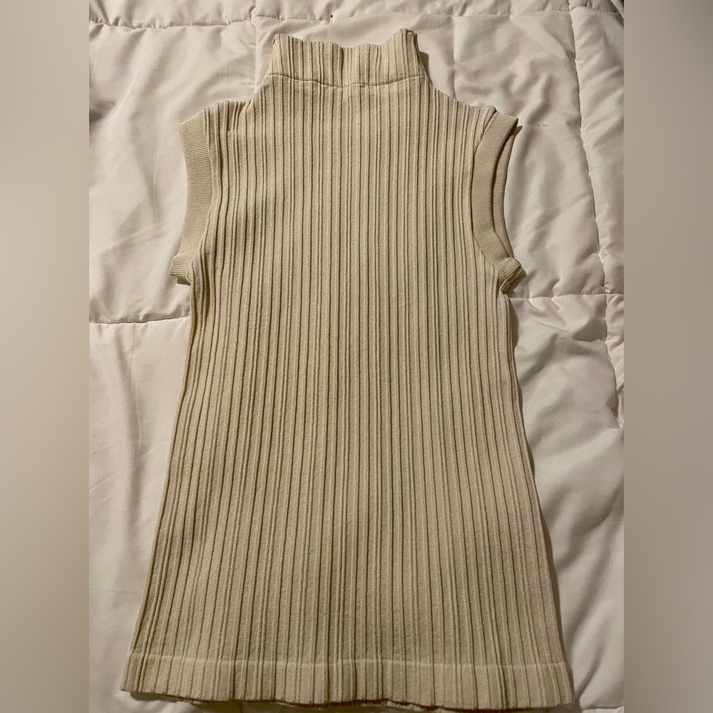 Tan Turtleneck Tank Top